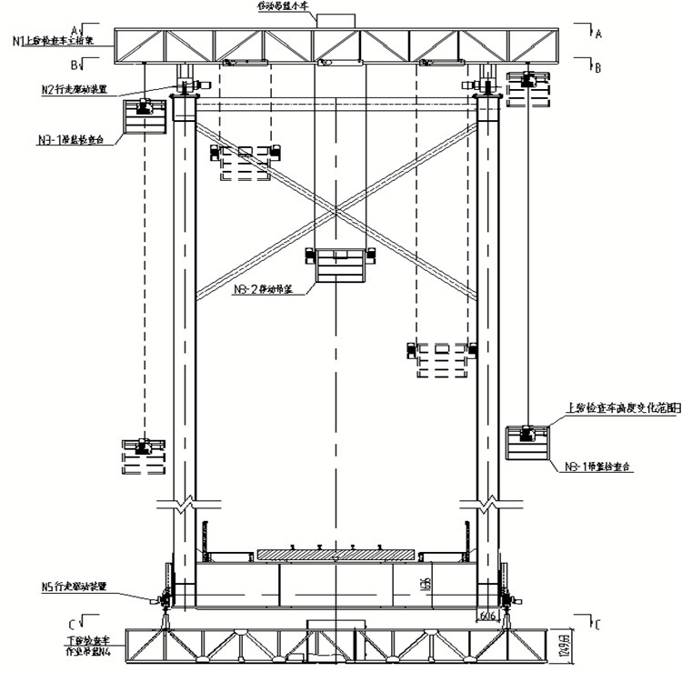 鋼桁架橋(qiao)梁上弦檢(jiǎn)查小車